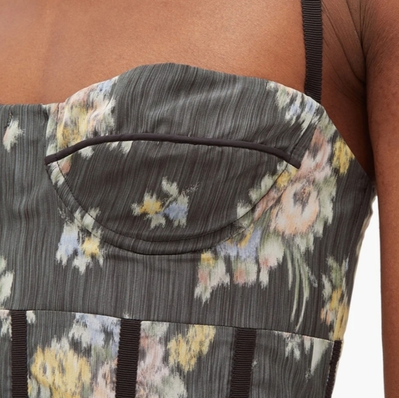 Brock COLLECTION Corseted Silk Floral Jacquard Dress Size 6 - Picture 4 of 14